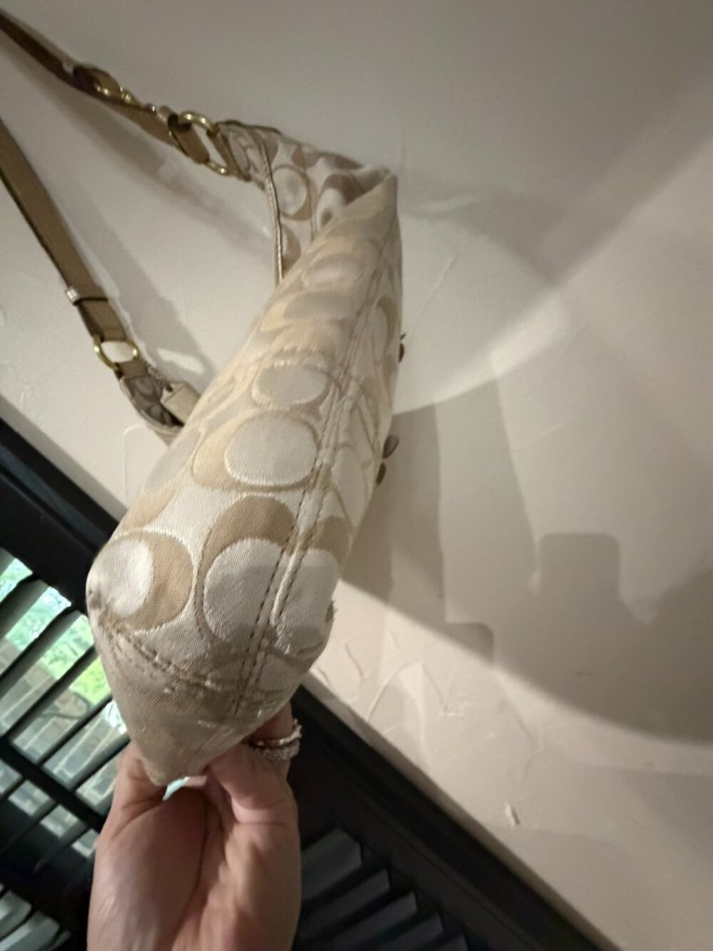 Coach Tea Rose Signature Jacquard Shoulder Bag - Picture 7 of 15